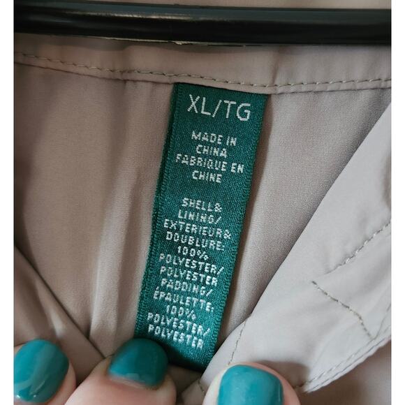 Lauren Ralph Lauren XL Quilted Full Zip VEST Khaki Equestrian - Picture 7 of 13